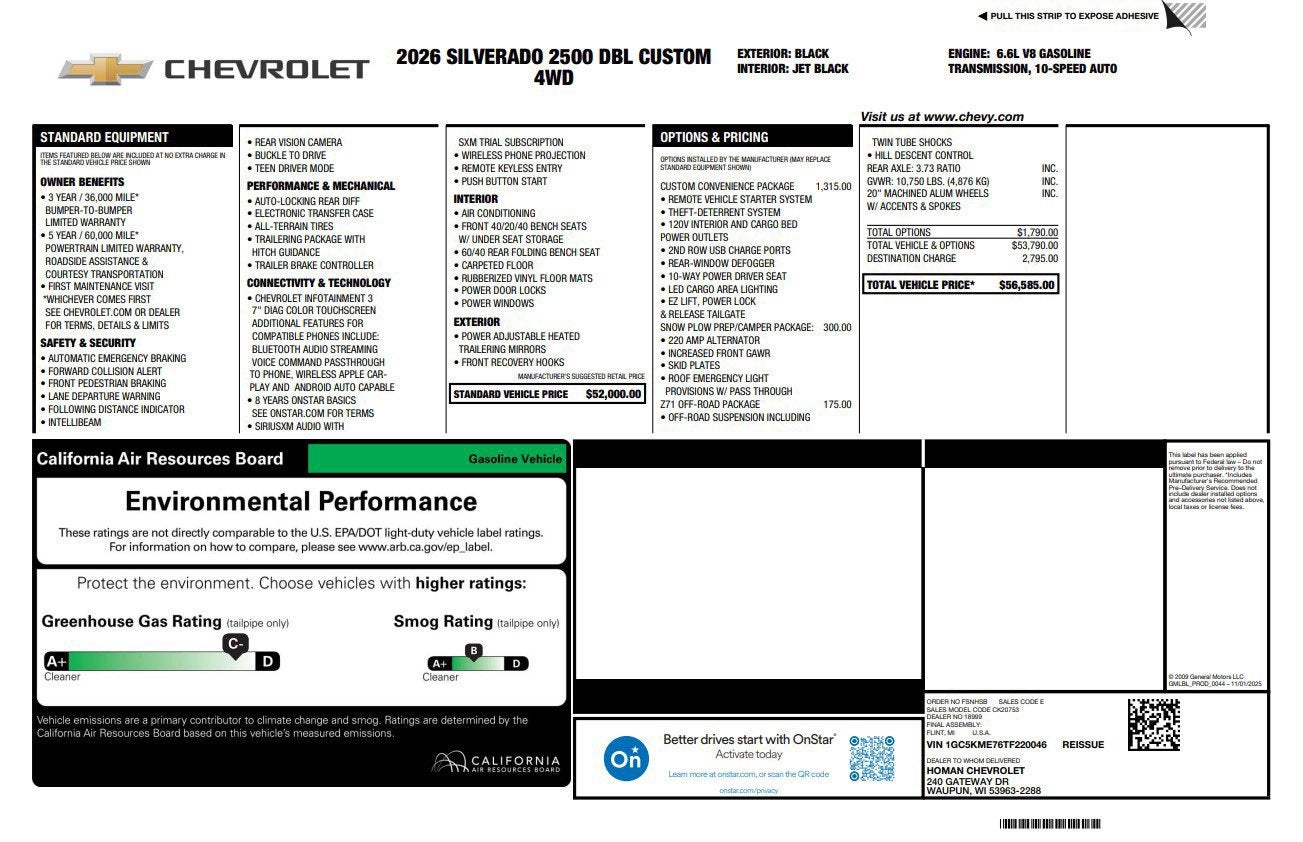 2026 Chevrolet Silverado 2500 HD Custom