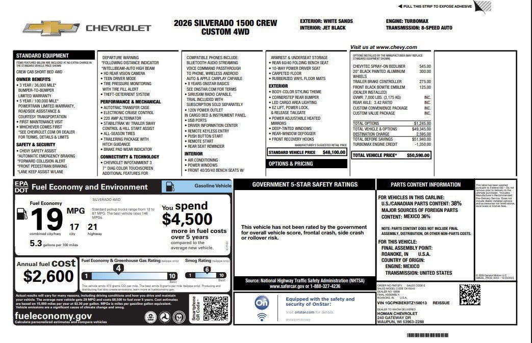 2026 Chevrolet Silverado 1500 Custom