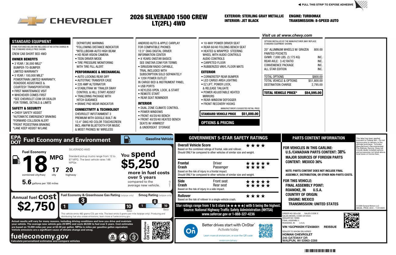 2026 Chevrolet Silverado 1500 LT (2FL)