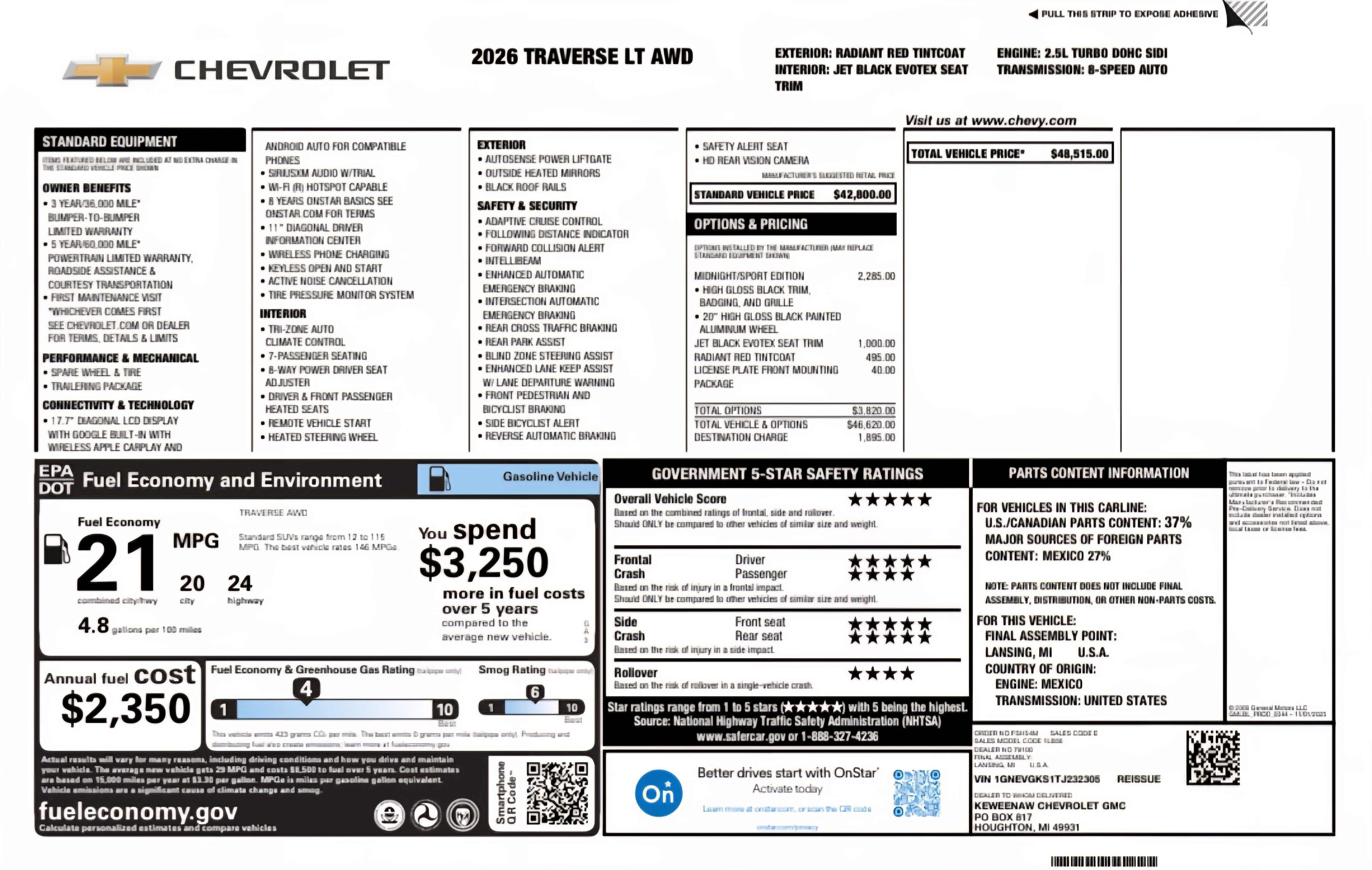 2026 Chevrolet Traverse LT