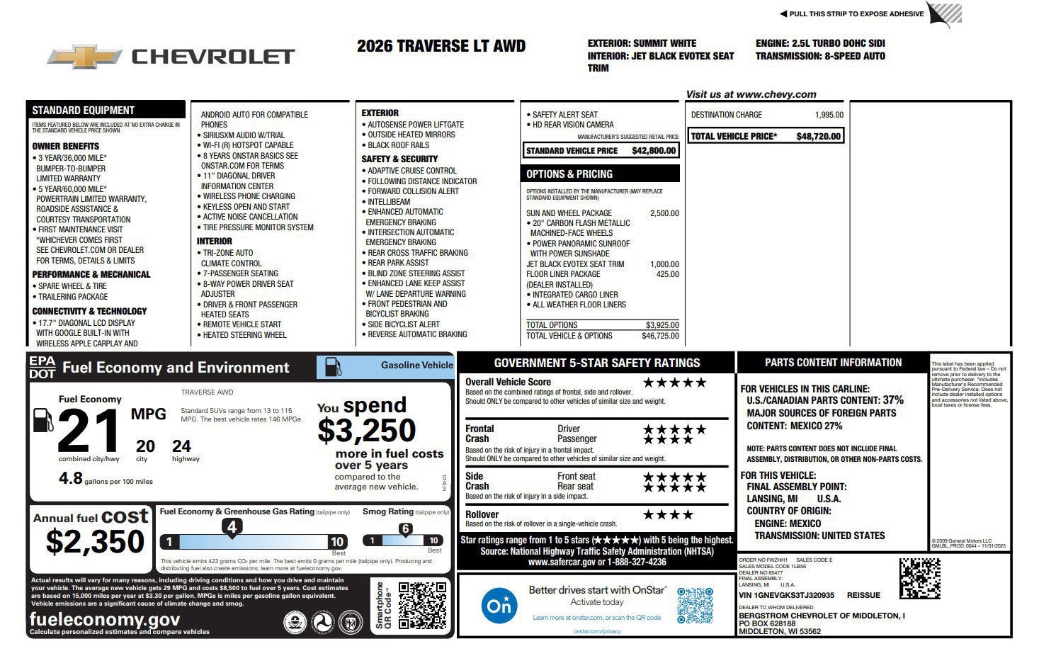 2026 Chevrolet Traverse LT