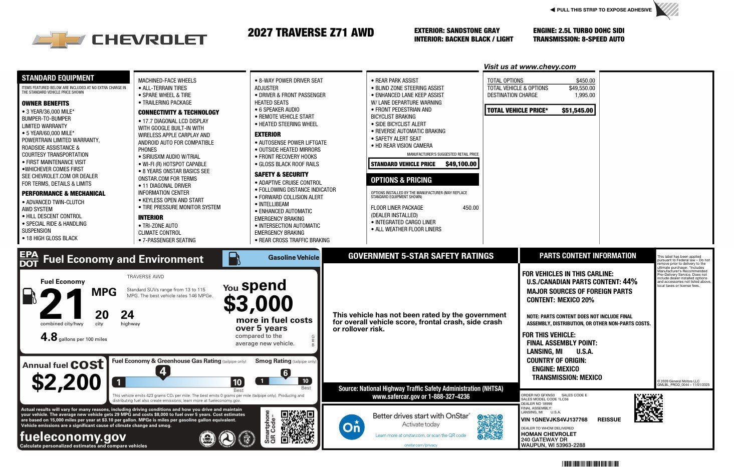 2027 Chevrolet Traverse Z71