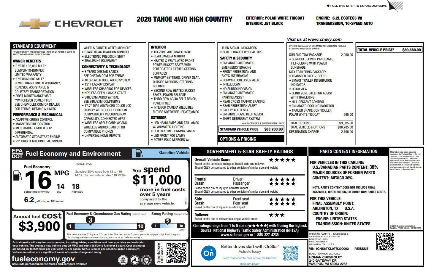 2026 Chevrolet Tahoe High Country