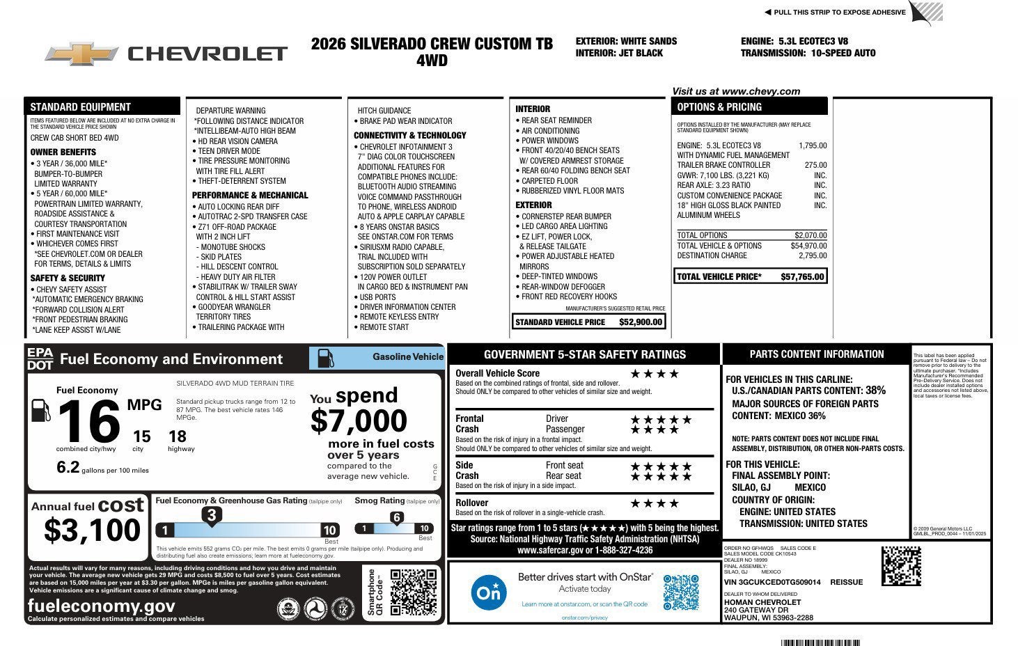 2026 Chevrolet Silverado 1500 Custom Trail Boss