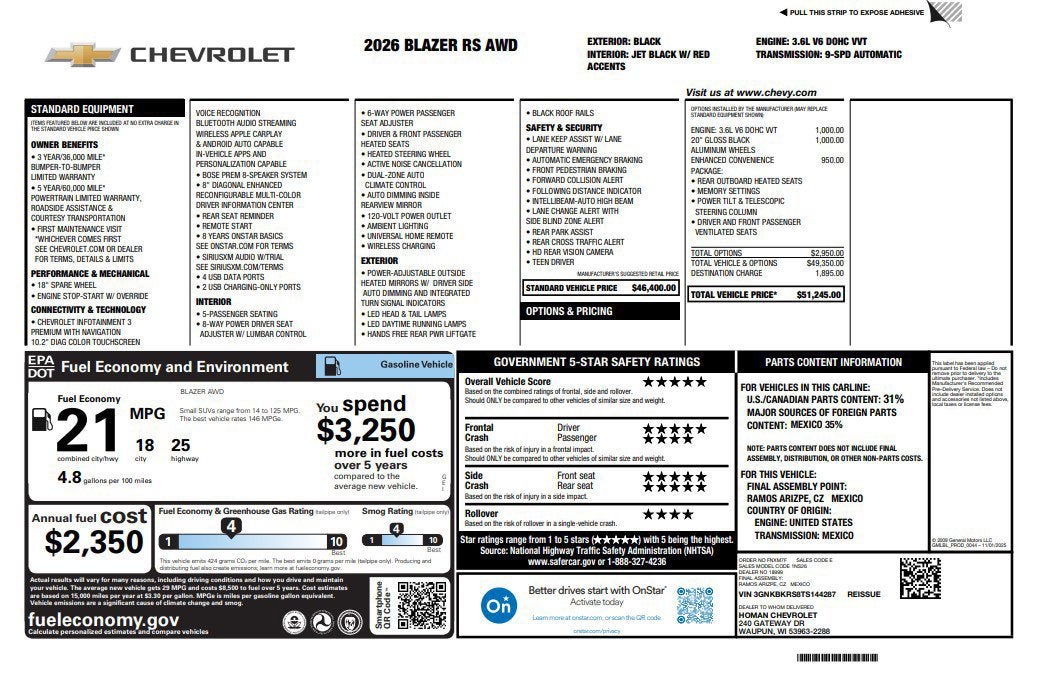 2026 Chevrolet Blazer RS