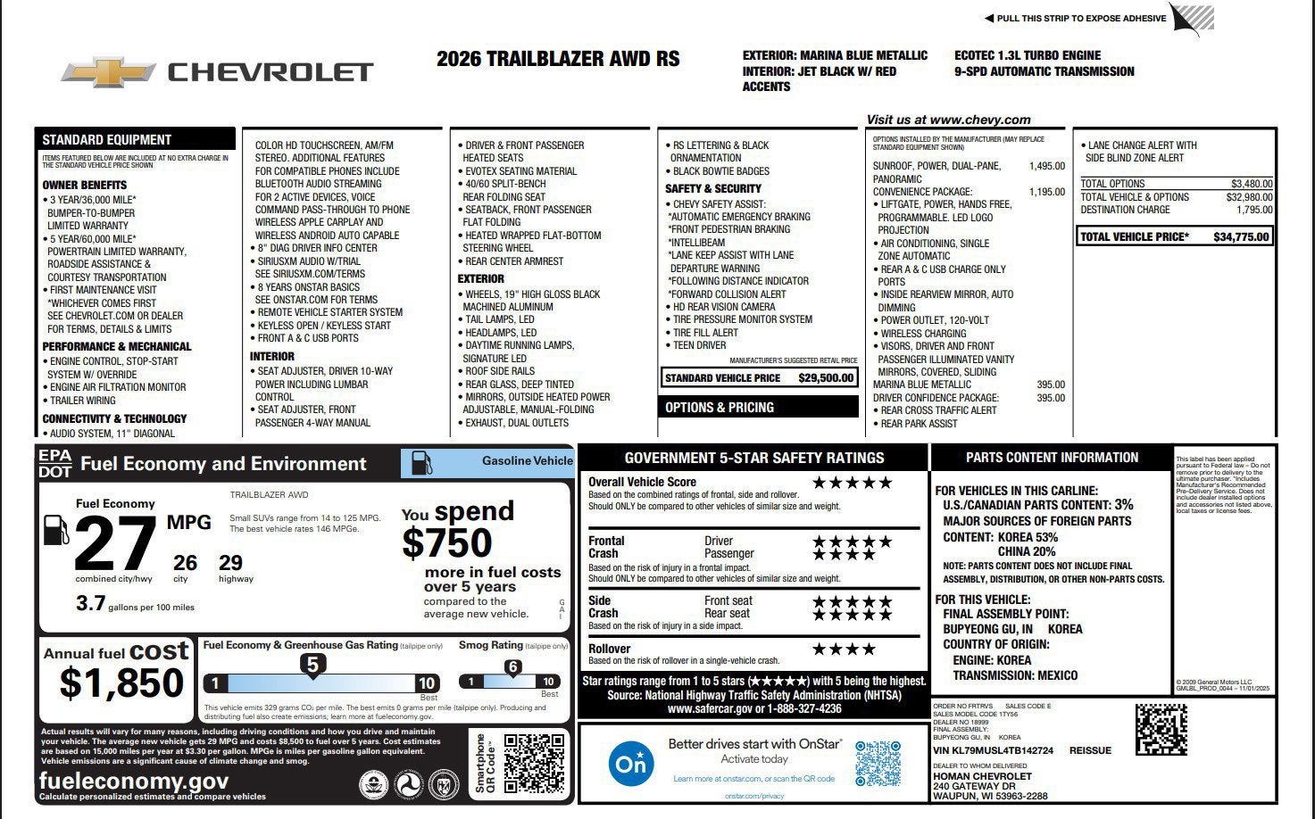 2026 Chevrolet Trailblazer RS